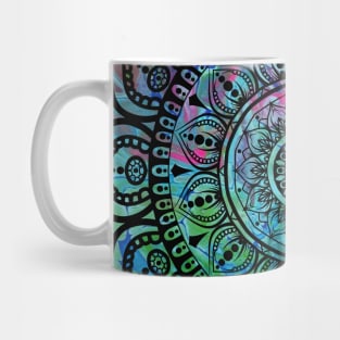 Fluid Art Design - Flip Cup Technique - Bright Colors Mandala Mug
